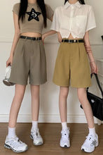 Loose Style Casual Shorts With Belt