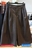 Loose Retro A-Line Leather Pants
