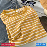Short Sleeve Retro Casual Striped Shirts