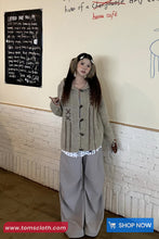 Long Sleeve Cute Rabbit Ears Hooded Knitted Cardigan Sweater