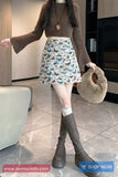 High Waist Butterfly Pattern Mini Skirts