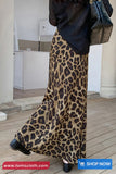 High Waist Retro Leopard Pattern Long Skirts