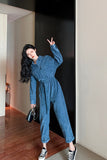 Long Sleeve Corduroy Loose Jumpsuits