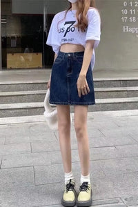 High Waist Fit Design Short Denim Skirts