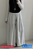 High Waist Elastic Striped Summer Loose Pants