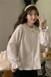 Long Sleeve Retro Doll Collar Blouse Shirt