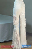High Waist Lace Transparent Casual Long Pants