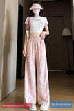 Elastic Waist Distressed Style Casual Pants
