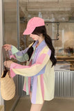 Long Sleeve Colorful Colors Striped Blouse Shirts