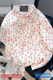 Short Sleeve Cute Rabbit Pattern Blouse Shirt