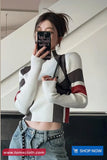 Long Sleeve Striped Patchwork Turtleneck Slim Sweater