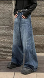 Loose Retro Washed Blue Denim Jeans Pants