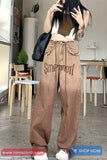 High Waist Retro Tassel Brown Jeans Pants
