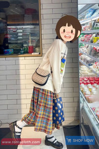 High Waist Colorful Plaid Pleated Skirts