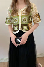 Short Sleeve Flower Embroidery Crochet Shirts