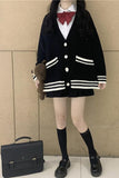 Loose Striped Knitted Cardigan Sweater