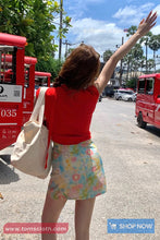 High Waist Cute Floral Pattern Mini Skirts