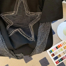 Long Sleeve Star Patchwork Fake Two Style Shirt