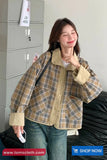 Long Sleeve Vintage Double Style Plaid Cargo Jackets