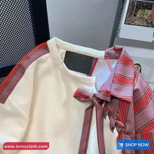 Long Sleeve Combined Irregular Style Striped Collar Sweatshirt