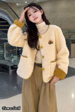 Long Sleeve Casual Faux Wool Lamb Office Jackets