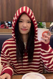 Vintage Striped Hooded Knitted Sweater