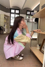 Long Sleeve Striped Pastel Colors Blouse Shirts