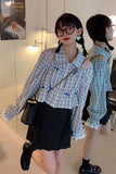 Long Sleeve Sweet Bow Hollow Out Cropped Blouse Shirt