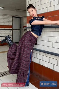 High Waist Vintage A-Line Zipper Plaid Skirts
