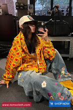 Loose Cute Theme Pattern Retro Jeans Pants