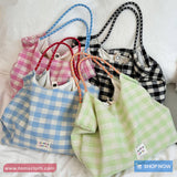 Cute Plaid Colors Casual Shoulder Bag