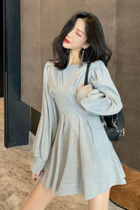 Long Sleeve O-Neck Elegant Dress