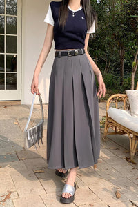 High Waist Elegant Pleated Long Skirts