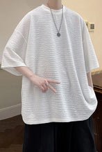 Loose Short Sleeve Textured Style Men Shirt