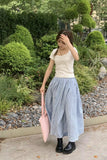 A-Line Blue Plaid Retro Long Skirts