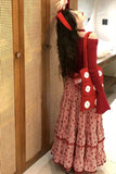 Retro Cute Strawberry Printed Long Skirts