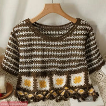 Short Sleeve Knitted Crochet Style Shirt