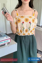 Flower Embroidered Off Shoulder Crochet Knitted Shirt
