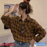 Long Sleeve Classic Plaid Blouse Shirt