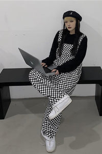 Loose Plaid Checkered Jumpsuits