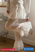 Retro Lace Ruffles Long Grunge Pants