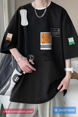 Loose Hip Hop Printed Men Casual Shirts