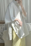 Loose Side Button Casual Men Blouse Shirts