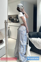 Loose Stars Pattern Striped Cargo Pockets Pants