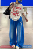 Loose Wide Leg Printed Casual Sweatpants