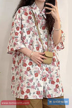 Short Sleeve Cute Floral Pattern Blouse Shirt