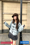 Long Sleeve Striped Cute Bow Knitted Sailor Collar Sweater