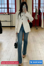 Long Sleeve Elegant Button Office Coat Blazer