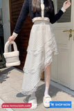 High Waist Sweet Lace Material Irregular Skirts