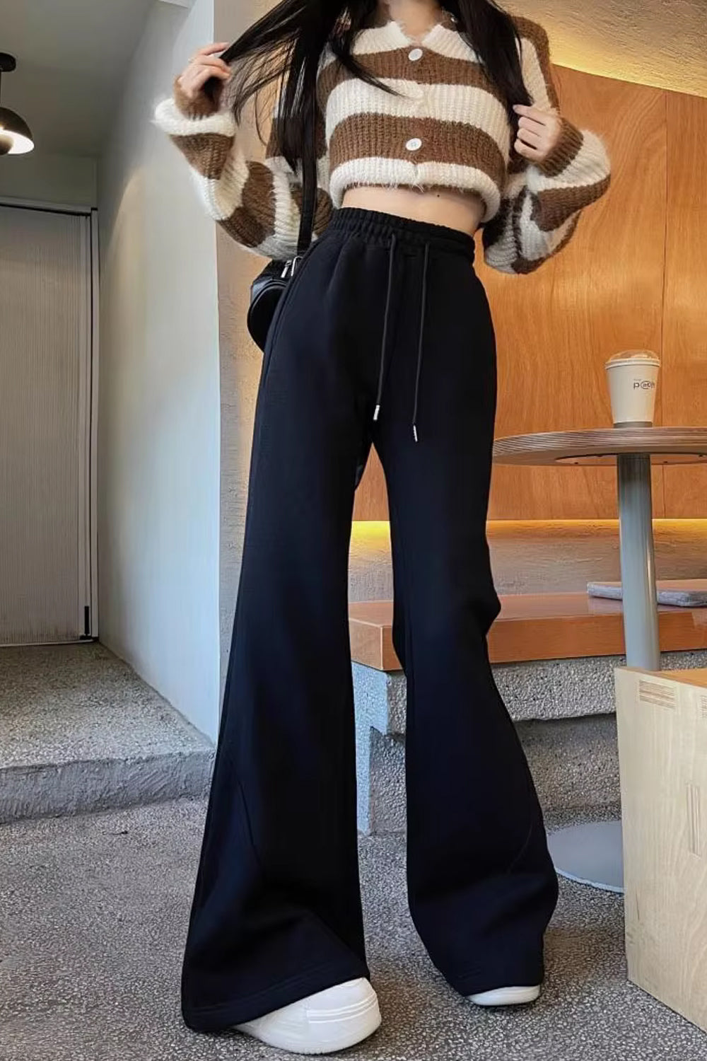 High Waist Thick Flare Sweatpants